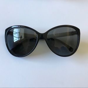 Chanel white leather quilted sunglasses